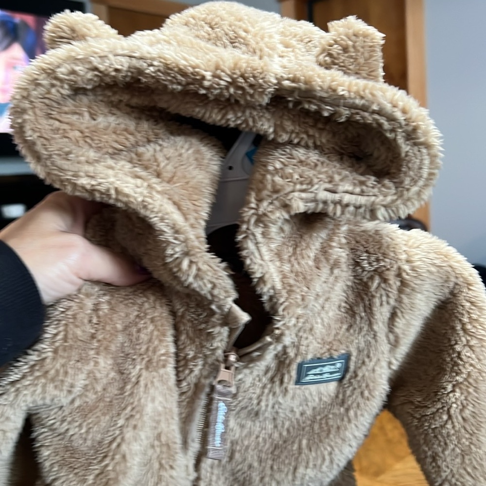 Eddie Bauer , Bear Jacket Soft Teddy jacket, With pockets and hood 24 Months NWT